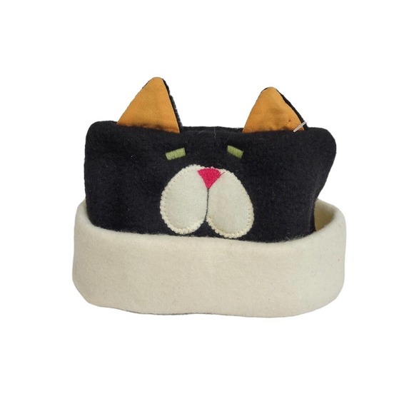 Woof & Poof Black and White Tuxedo Cat Fleece Baby/Toddler Winter Hat Cap NWT - Picture 1 of 8